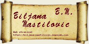 Biljana Mastilović vizit kartica
